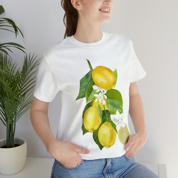 Lemon Shirt Botanical Shirt Lemon Print Gardening Shirt Cute Fruit