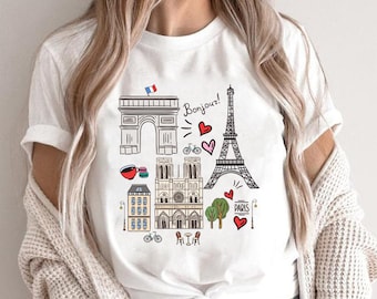 Paris Tshirt, Travel T-Shirt, Eiffel Tower TShirt, Women Paris Shirt, Paris Travel, Gift Paris, France