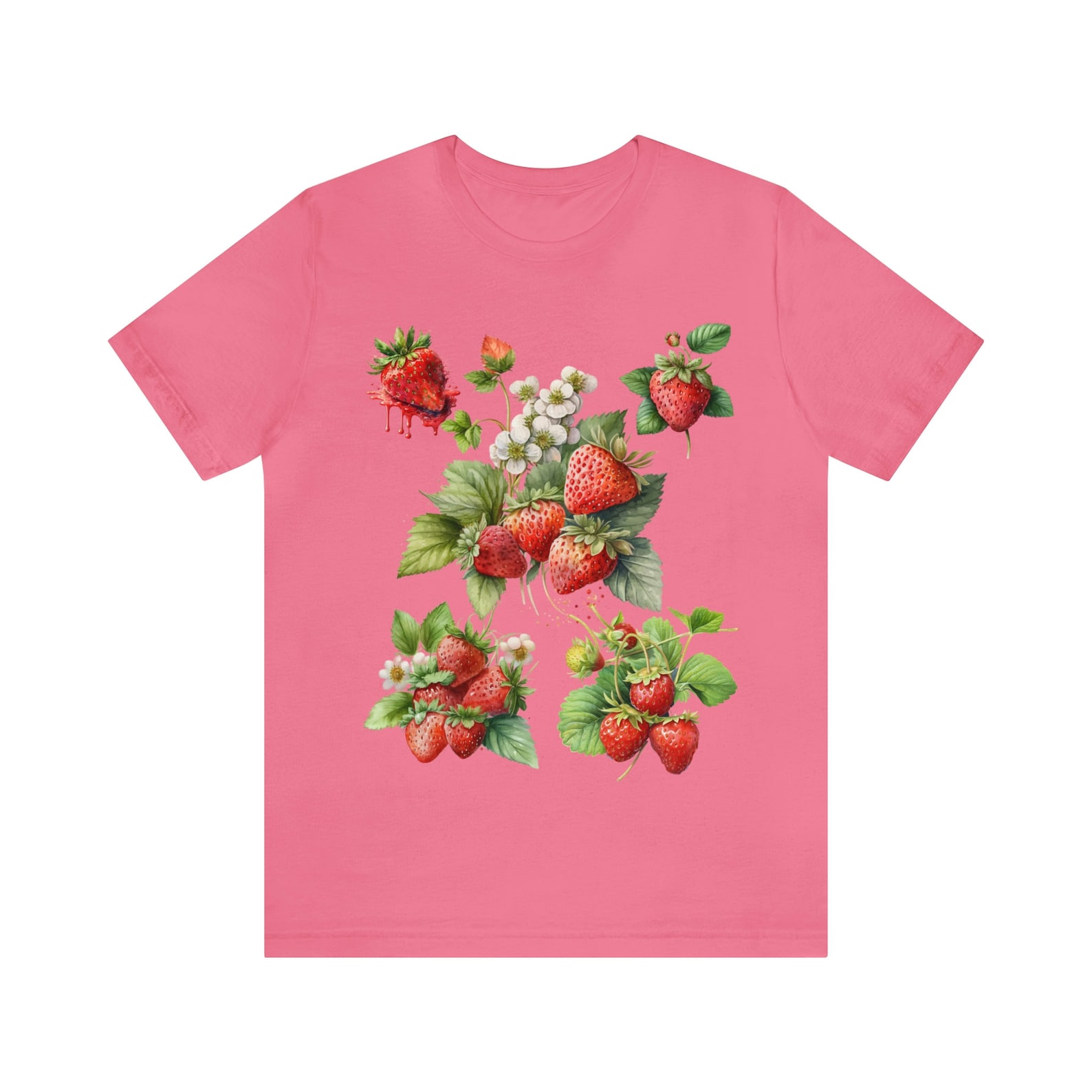 Strawberry Shirt, Fruit Botanical Shirt, Cute Strawberries, Comfort ...