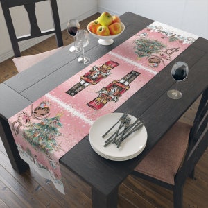 Nutcracker Ballerina Pink Table Runner, Ballerina Christmas Table Runner, Nutcracker Christmas, Gifts, Xmas table