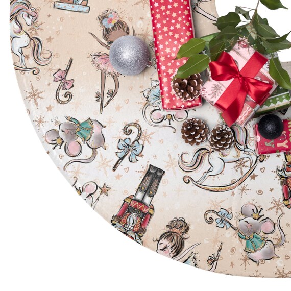 Nutcracker Christmas Night Cute Skirt Christmas Tree Skirts Fleece Tree Skirt Decor Xmas Nutcracker Ballerina Tree Skirt Etsy