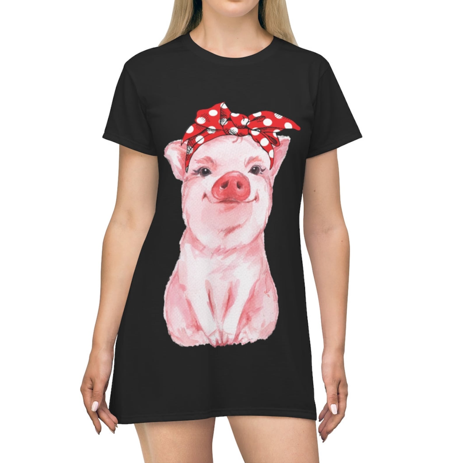 Cute Pig With Red Bandana Dress Pig Dress Pig Lovers Dress Etsy