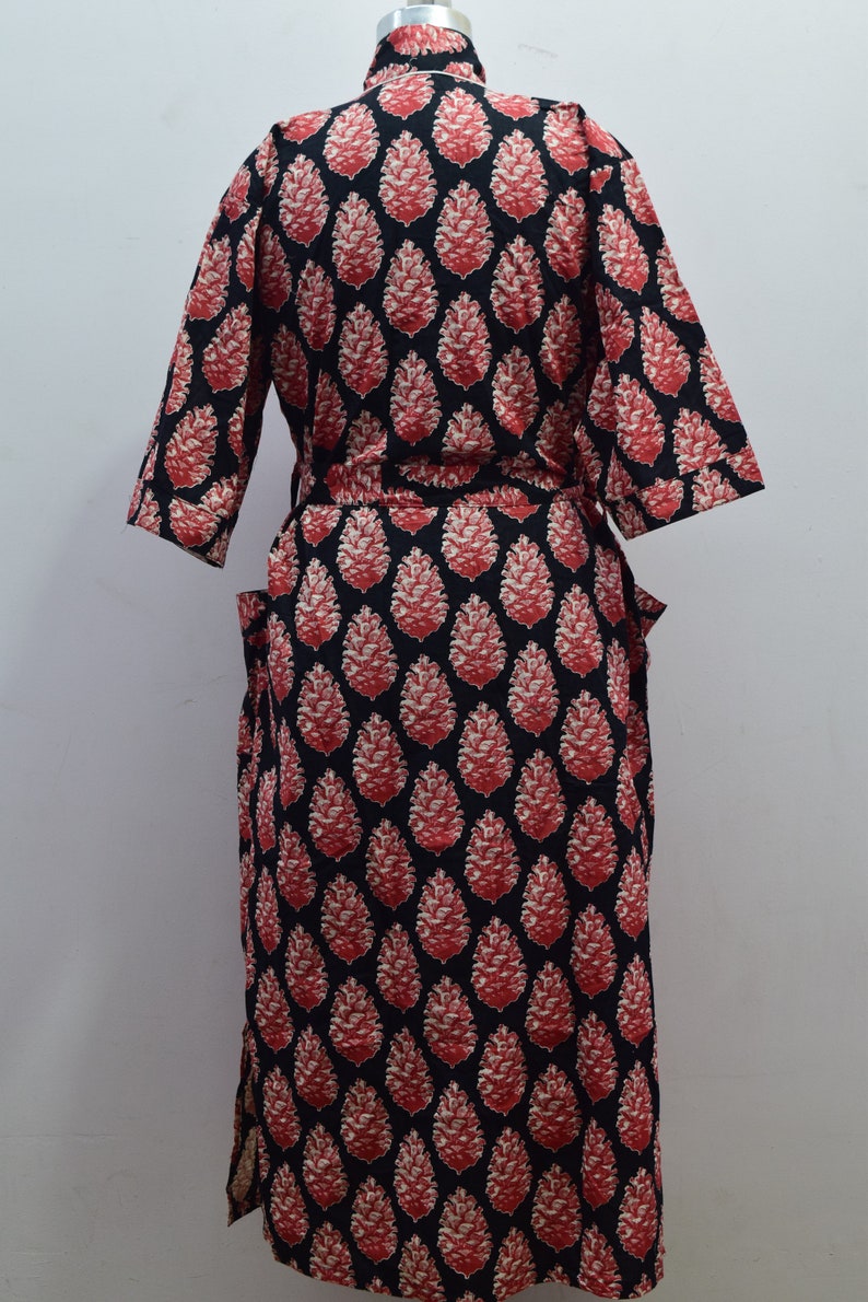 bridesmaid kimono robe Indian floral gown Block print robes Beautiful bridal kimono floral kimono printed organic Indian floral robe