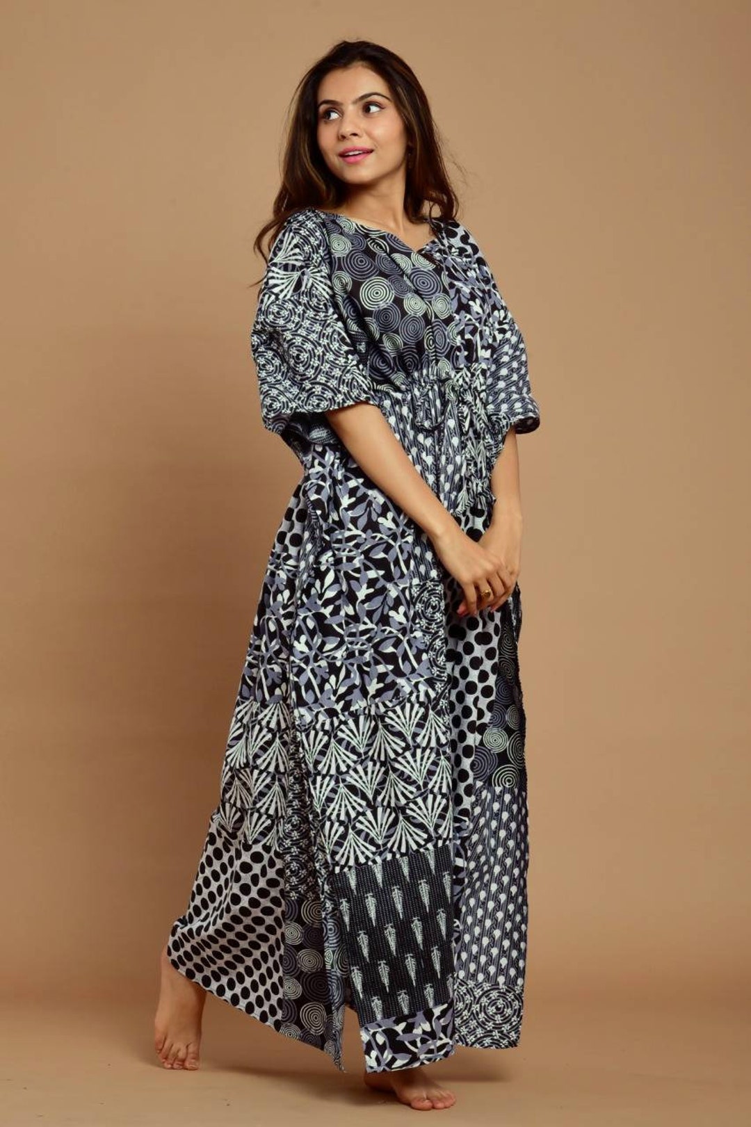 Block Print Dress Indian Dress Plus Size Clothing Caftan - Etsy