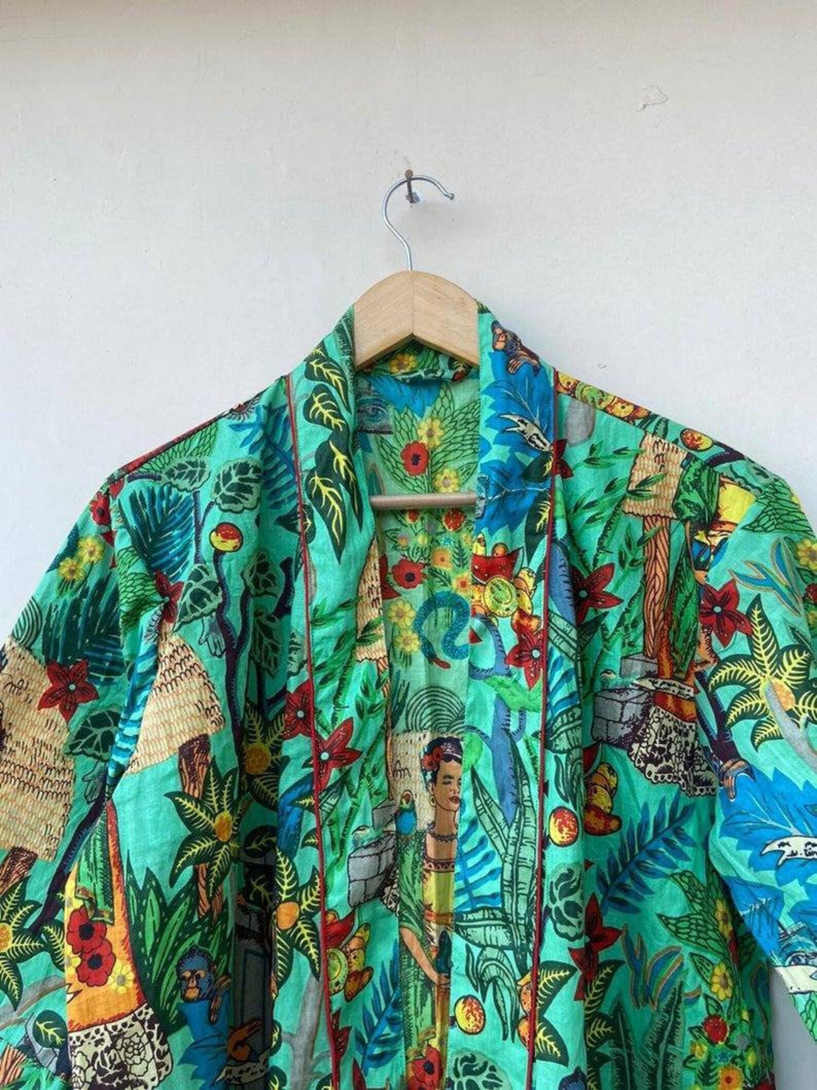 Kimono Cotton Kimono Bathrobe Frida Valentines Day Giftbird Etsy