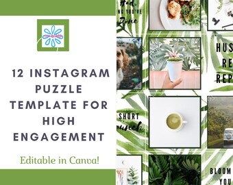 Instagram Puzzle Template, Instagram Post template, Instagram Puzzle Canva, Canva Insta Template, Instagram Puzzle Template for Canva