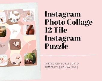 Instagram Puzzle Grid Template | Canva File | Instagram Photo Collage | 12 Tile Instagram Grid