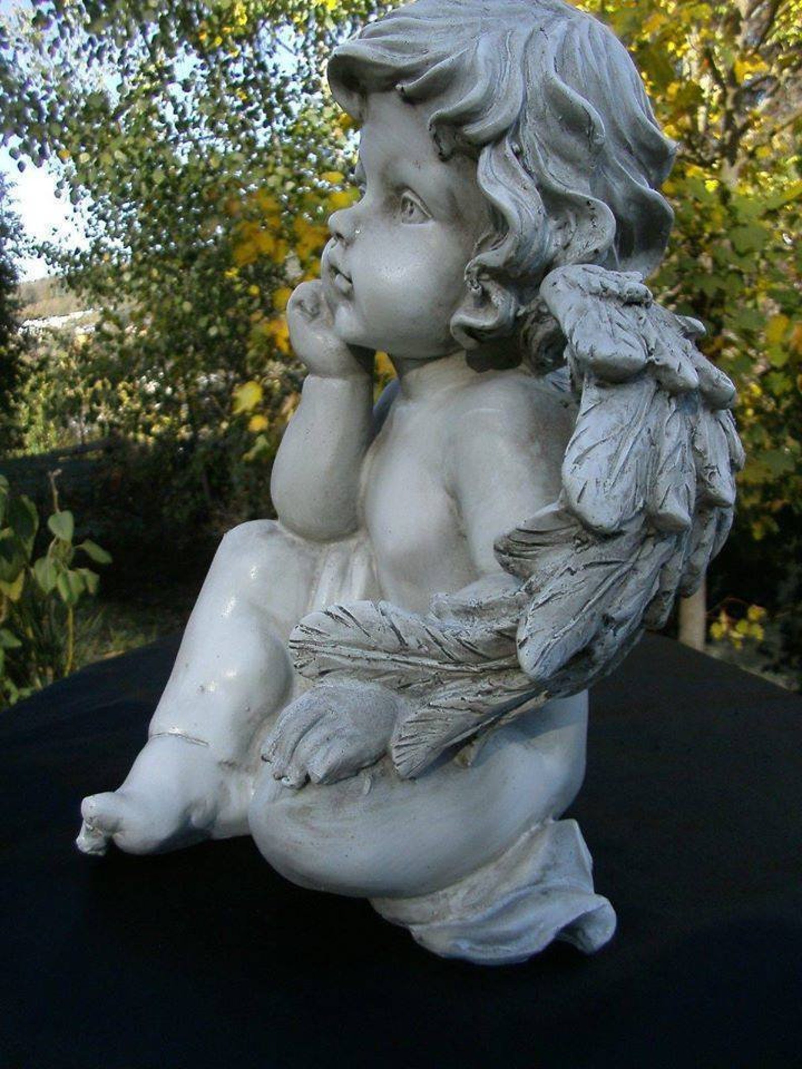 Big Angel in Polyresin Figurine Statue Cemetery Garden Etsy
