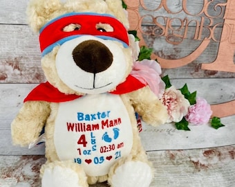 Personalized Superhero Teddy Bear: Embroidered Keepsake Gift