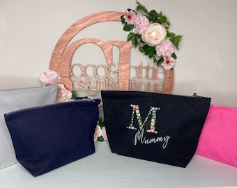 Personalised Embroidered Accessory Cosmetic Bag, Make up, Gift, Teacher, Bride, Bridesmaids Keepsake
