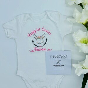 Personalised Embroidered Easter Clothing | Keepsake T-shirt Baby Grow Vest | First Easter Gift | Easter Top T-shirt | Baby&#39;s 1st Easter bib