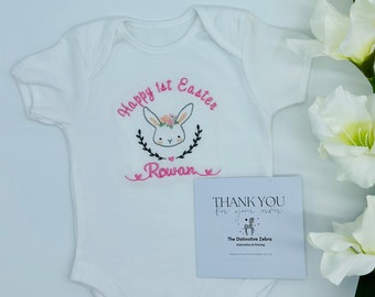 Personalized Embroidered Baby's First Easter Outfit: Keepsake Cotton T-shirt