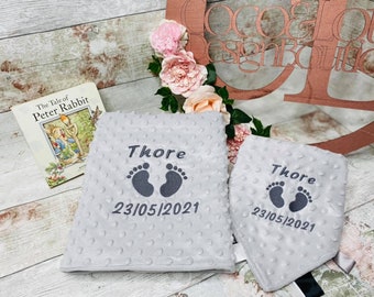 Personalized Baby Blanket & Comforter Set: Soft Dimple Fleece, Embroidered Keepsake