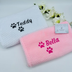 Personalised Dog Blanket |Embroidered | Puppy Blanket | Cat Throw | Paw Print | Super Soft | Pet Blanket | Gift | Keepsake