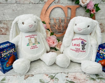 Personalised Embroidered Bunny Rabbit Teddy Bear: Easter Keepsake Gift