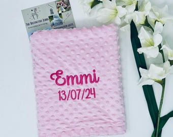 Personalized Embroidered Baby Blanket: Bubble Blanket, Keepsake Gift