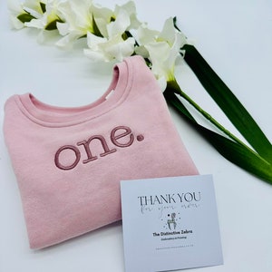 Personalised Embroidered Birthday Sweatshirt, 1st Birthday, 2nd Birthday Jumper Outfit Keepsake Boy Girl Baby Toddler