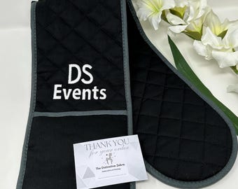 Personalised | Embroidered | Oven Glove |  Father's Day | Christmas | Black | Best Dad | BBQ | KING | Grandad | Gift | Keepsake