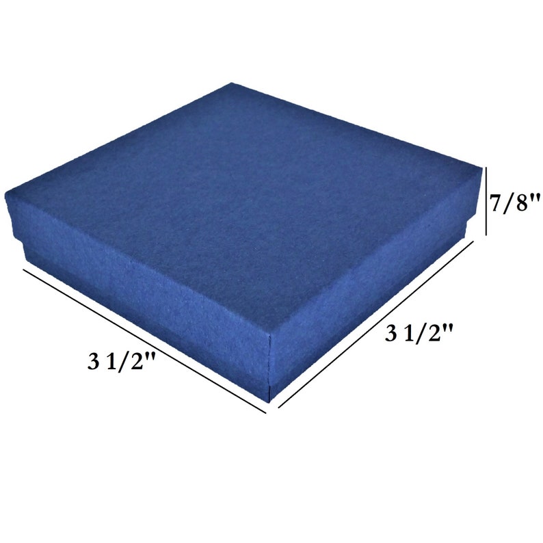 Navy Blue Kraft Cotton Filled Jewelry Packaging Gift Boxes Etsy