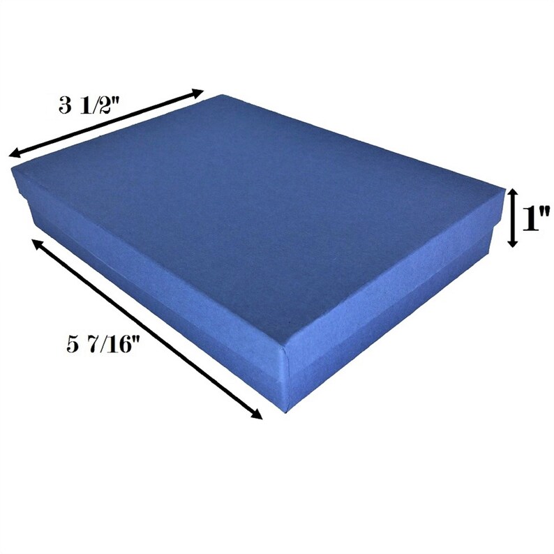 Navy Blue Kraft Cotton Filled Jewelry Packaging Gift Boxes Etsy