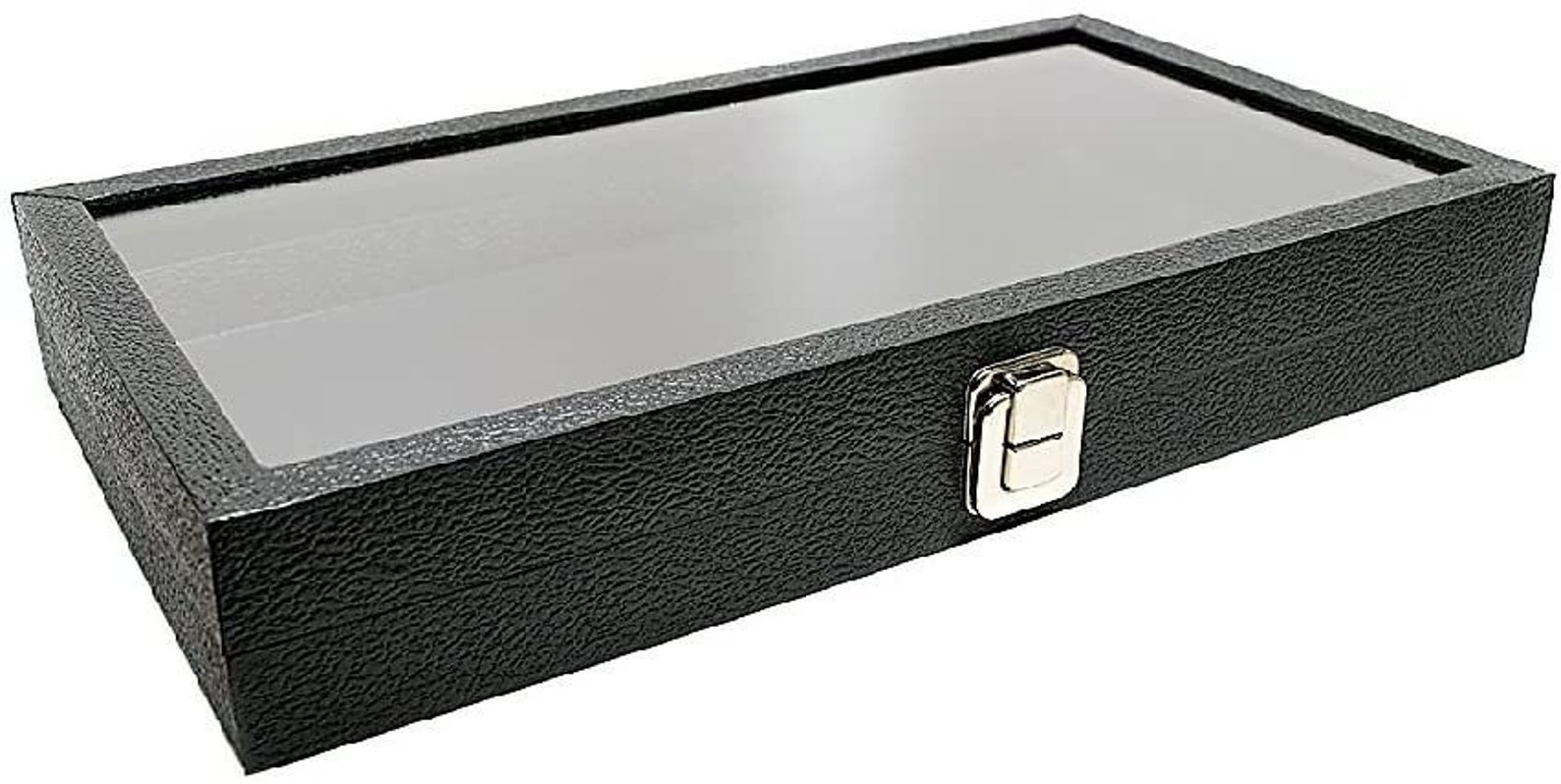 Glass Top Black Jewelry Display Case With 72 Slot White Ring Etsy