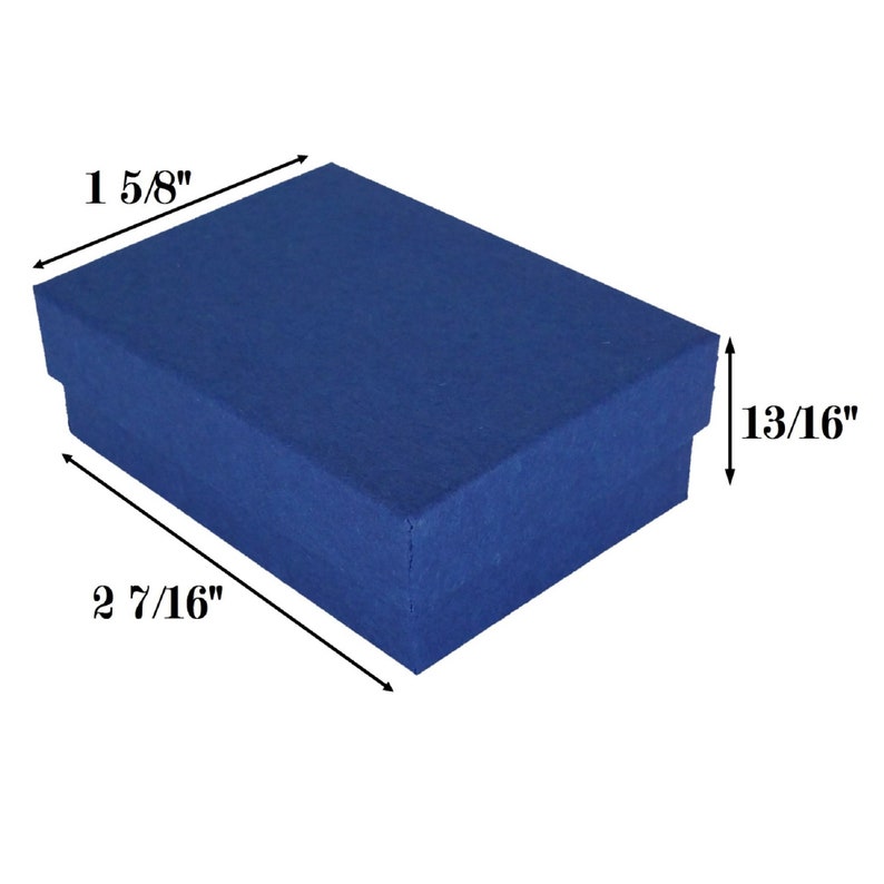 Navy Blue Kraft Cotton Filled Jewelry Packaging Gift Boxes Etsy