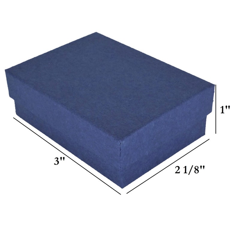 Navy Blue Kraft Cotton Filled Jewelry Packaging Gift Boxes Etsy