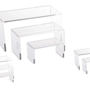 888 Display USA Acrylic Display Risers for Bakery, Doll Collection, figurines, Jewelry, and more.