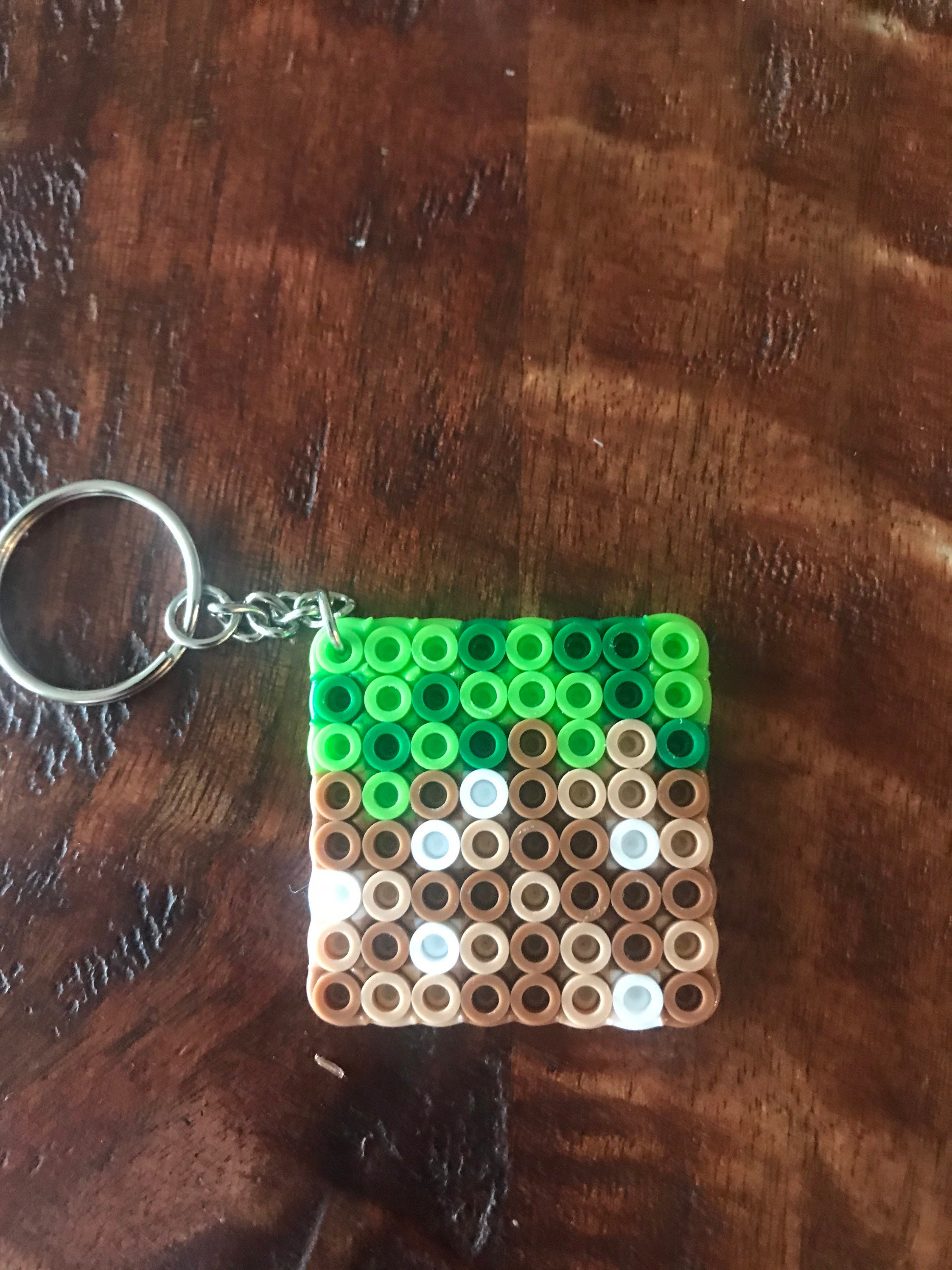 Minecraft Dirt Block perler bead keychain Etsy