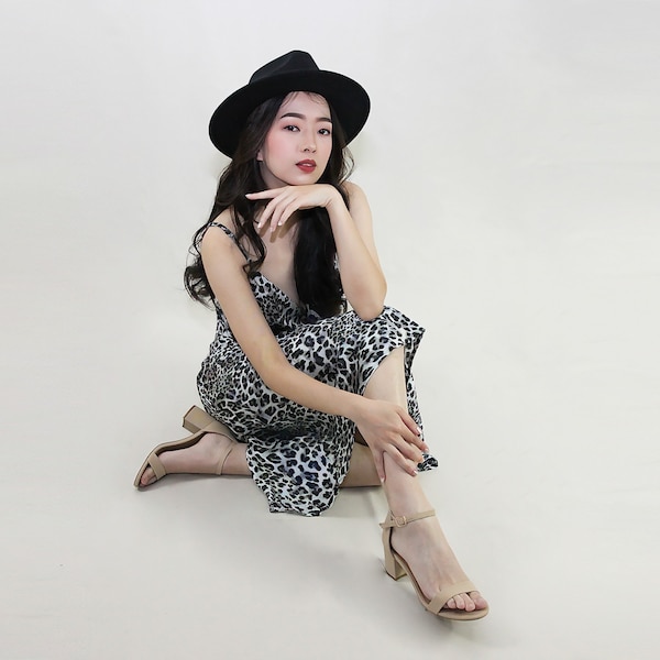 leopard mini slip dress - medium