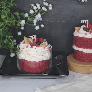 Cake Candle -Dessert Cup Candle -Dessert Candle -Soy Wax Blend Candle - Fall Cake Candle - Wedding Gift Candle Home Decor