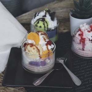 Ice Cream Sundae Candle-Almond Vanilla Scent Candle-Dessert Candle-Soy Wax Blend Candle-Gift For Her-Scented Candle-Home Decor