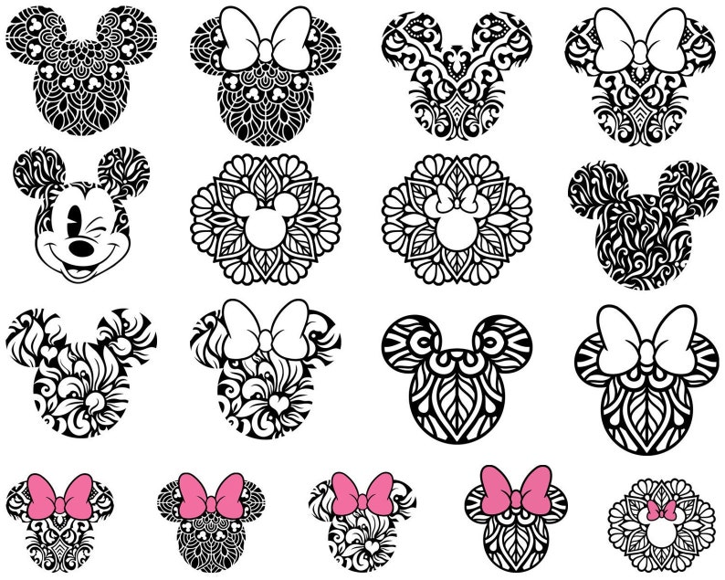 Download Mickey Mouse y Minie Svg mandala archivos para Silhouette ...