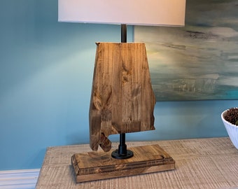 Alabama Crimson Tide Plate Rolled in on The lamp Base 2017 National Champions JS Table Lamp with Shade