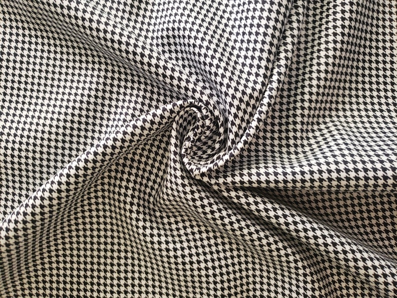 Mini Houndstooth Fabric Black and White Cotton Alabama | Etsy