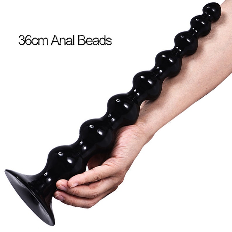 super long, high quality anal beads with strong suction cup - 36cm - free shipping 