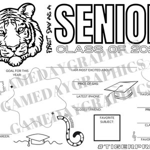 First Day of Senior Year coloring sheet