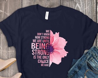 Think Pink T Shirt Remission Pink Strong Survivor Stronger Than Cancer Text Design T-Shirt Breast Cancer Shirt Awareness