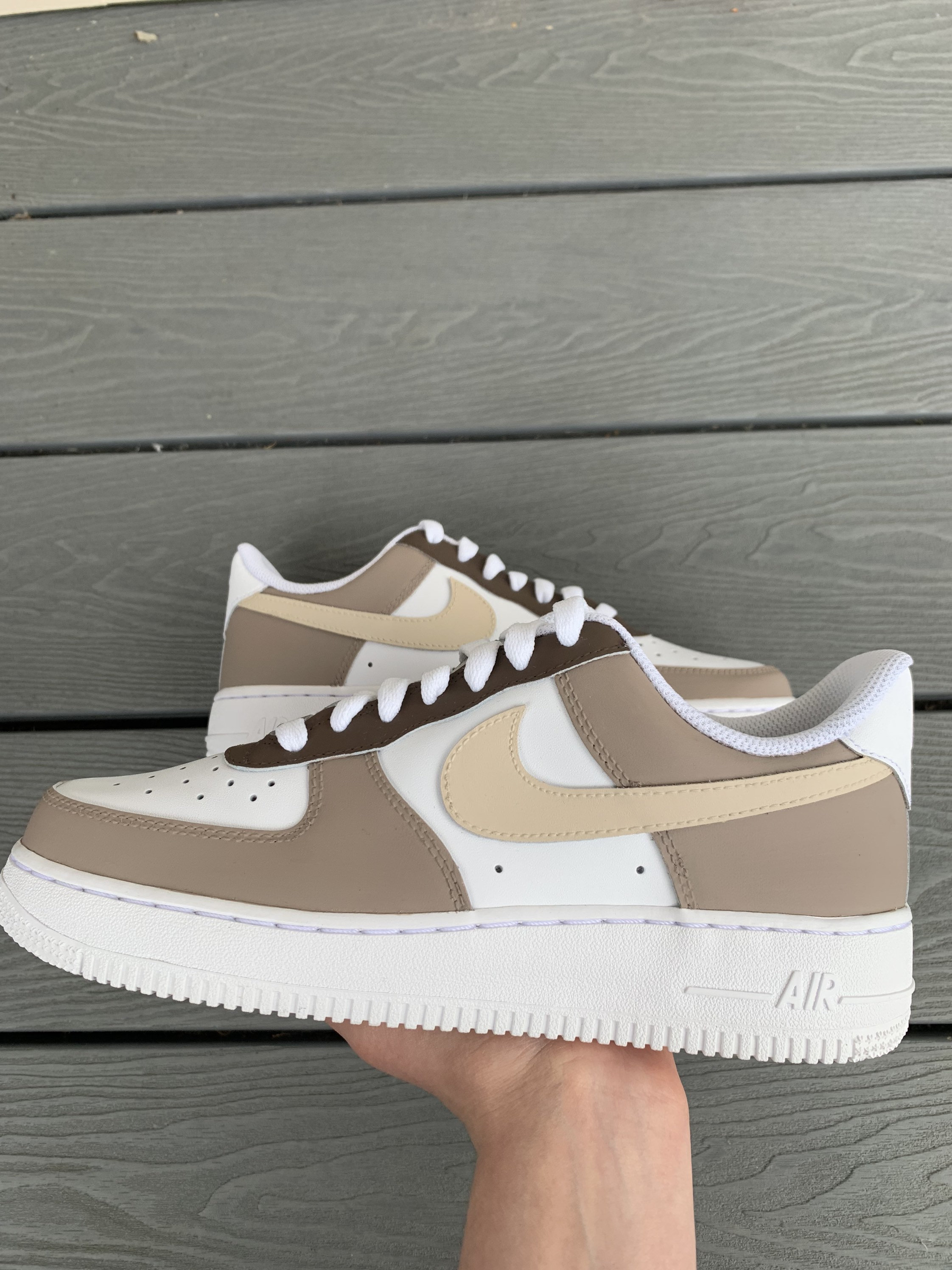 Dark Brown Custom Nike Airforce One Trainers