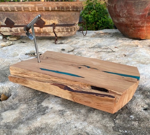 Cedar/epoxy Fly Tying Base With Builtin live Edge Tool Etsy