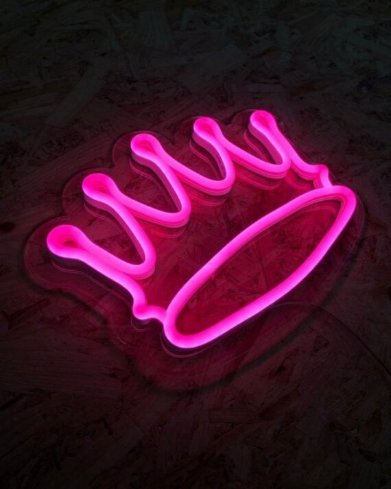 Pink Neon Signneon Sign for Girlscrown Neon Signroom Decor - Etsy