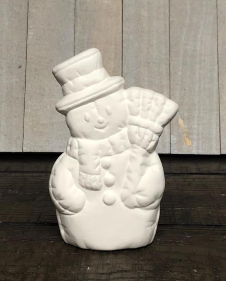 Ready to Paint Ceramic Snowman Etsy