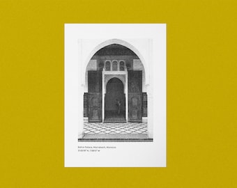 Marrakech Bahia Palace Riso Print A5