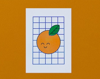 Orange Riso Print A5