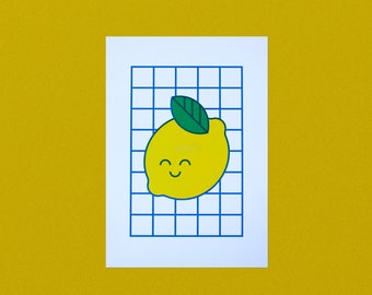 Lemon Riso Print A5