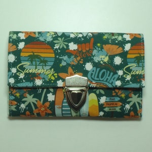 Geldbörse Lasse Aloha Summer Grün Punkte Handmade Unikat