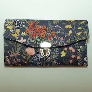 Portmonee Grethe Blumen Rot Gelb Rosa Handmade Unikat