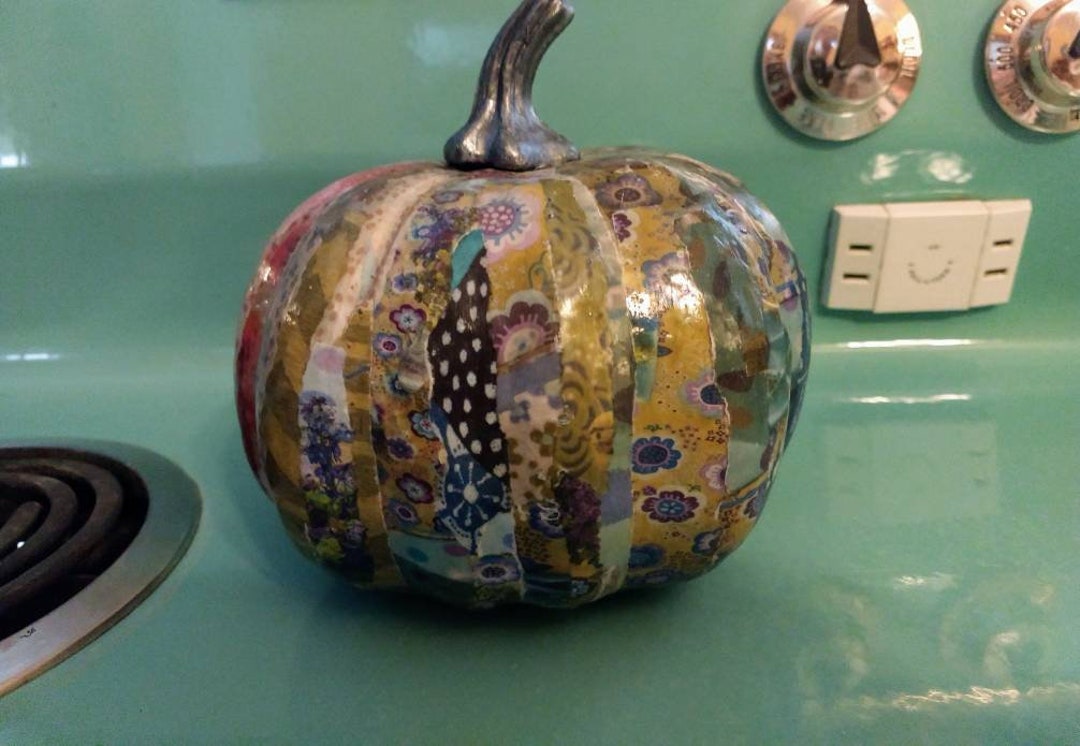 Torn Paper Pumpkin. Etsy