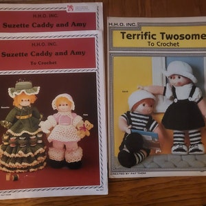 Vintage booklets for cute dolls crochet - the H.H.O series. One is even a thread caddy!