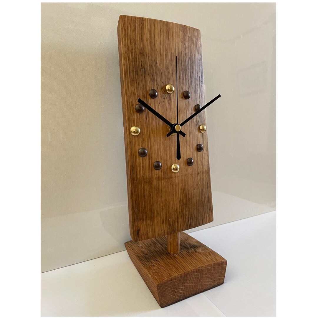 Stave Clock Whisky Barrel Stave Desktop Clock - Etsy UK
